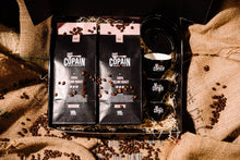 Load image into Gallery viewer, GIFT BOX: 3 cups (Espresso, Lungo, Cappuccino) + 2 KG Café Copain
